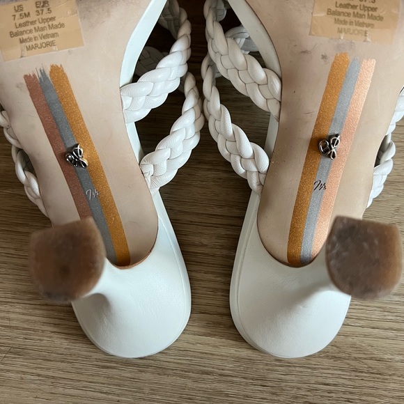 Sam Edelman White Marjorie Mule Heeled Sandals - Picture 6 of 8
